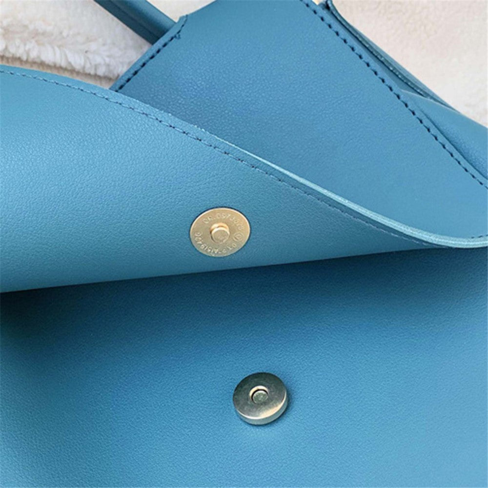 PU Leather Tote Handbag Women Crossbody Bag with Wide Shoulder Strap