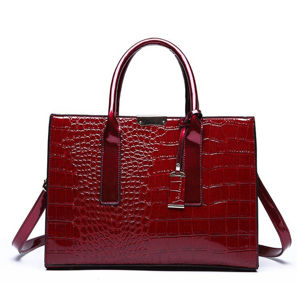 Fashion Crocodile Texture Handbag PU Leather Women Tote Bag Shoulder Bag