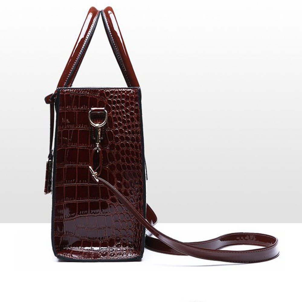 Fashion Crocodile Texture Handbag PU Leather Women Tote Bag Shoulder Bag