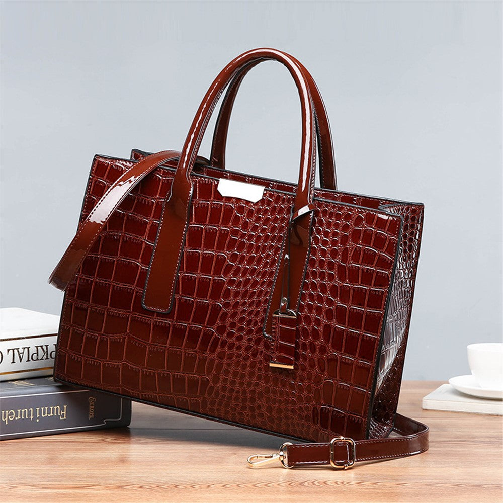Fashion Crocodile Texture Handbag PU Leather Women Tote Bag Shoulder Bag