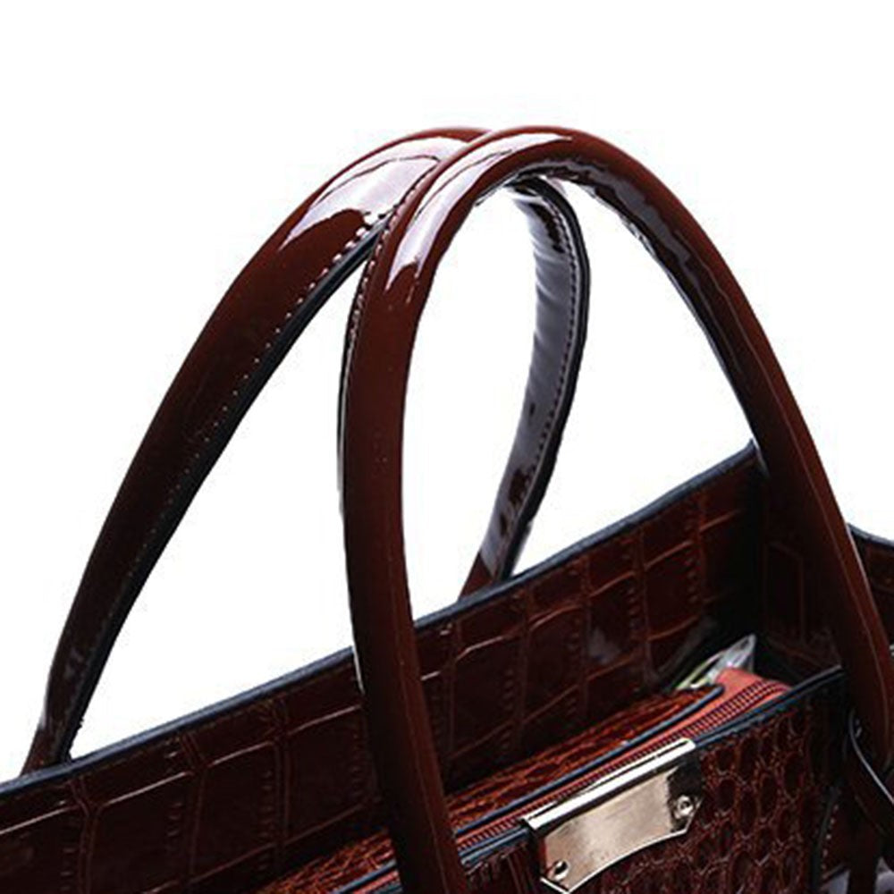 Fashion Crocodile Texture Handbag PU Leather Women Tote Bag Shoulder Bag