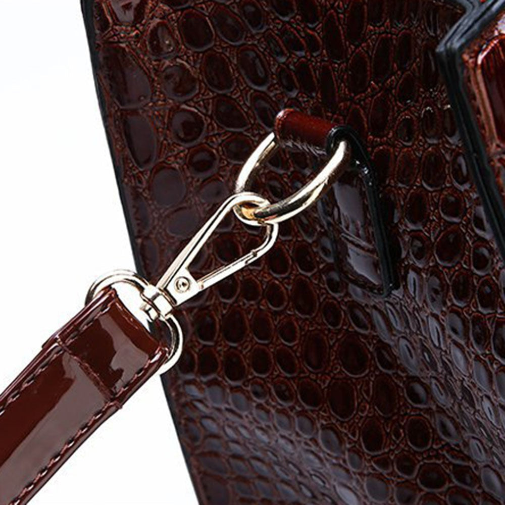 Fashion Crocodile Texture Handbag PU Leather Women Tote Bag Shoulder Bag