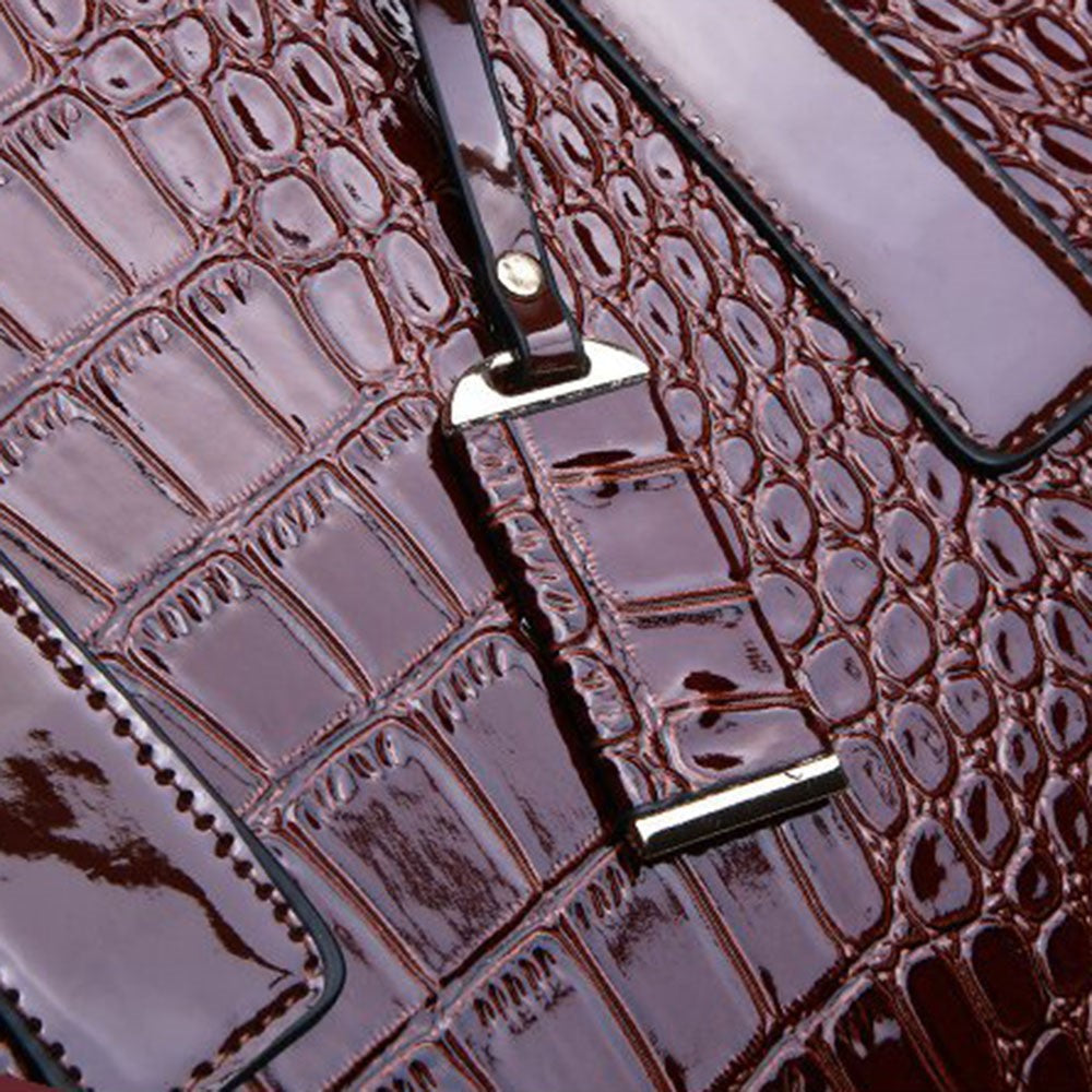 Fashion Crocodile Texture Handbag PU Leather Women Tote Bag Shoulder Bag