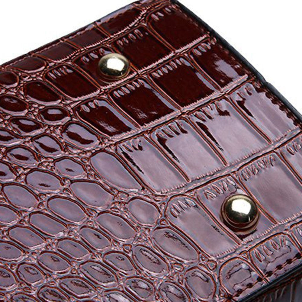 Fashion Crocodile Texture Handbag PU Leather Women Tote Bag Shoulder Bag