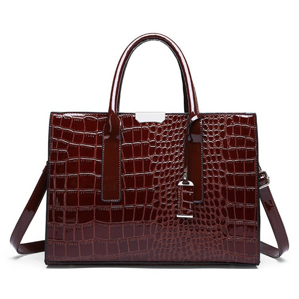 Fashion Crocodile Texture Handbag PU Leather Women Tote Bag Shoulder Bag