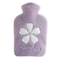 1000ML Refillable Hot Water Bag Winter Hand Feet Warmer with Flower Pattern Fleece Cover