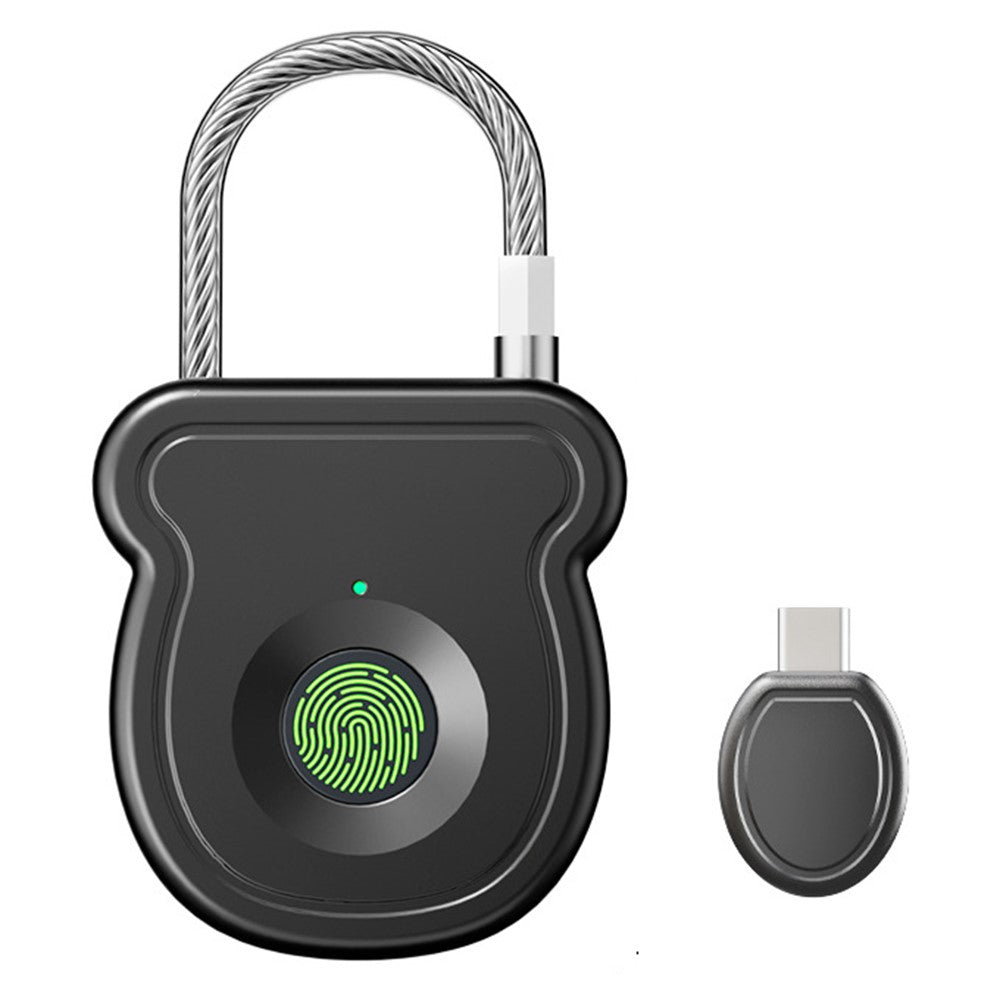 Smart Fingerprint Padlock Anti-Theft Security Lock with Electronic Key USB - C Fast Charge for File Cabinets Suitcases