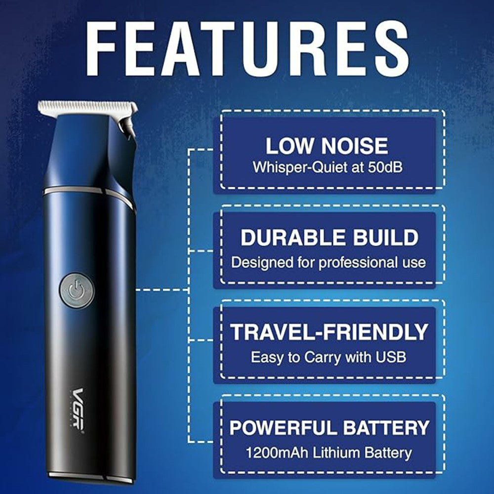 VGR V-986 Digital Display Professional Hair Clipper USB Rechargeable Cordless Hair Trimmer for Home / Salon