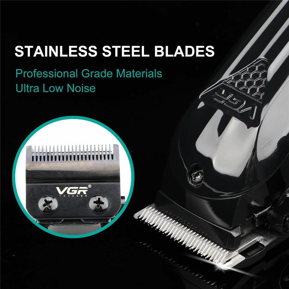 VGR V-282 Professional Hair Clipper USB Rechargeable Cordless Electric Hair Trimmer with Digital Display