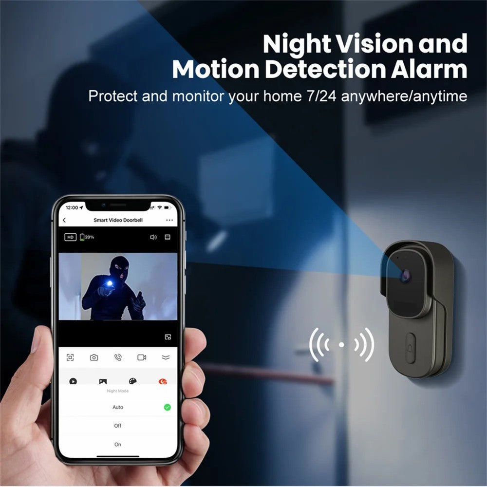 WF001 Tuya WiFi 1080P HD Smart Video Wireless Doorbell with Ding-Dong