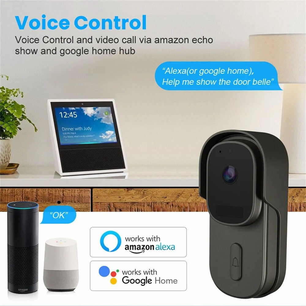 WF001 Tuya WiFi 1080P HD Smart Video Wireless Doorbell with Ding-Dong