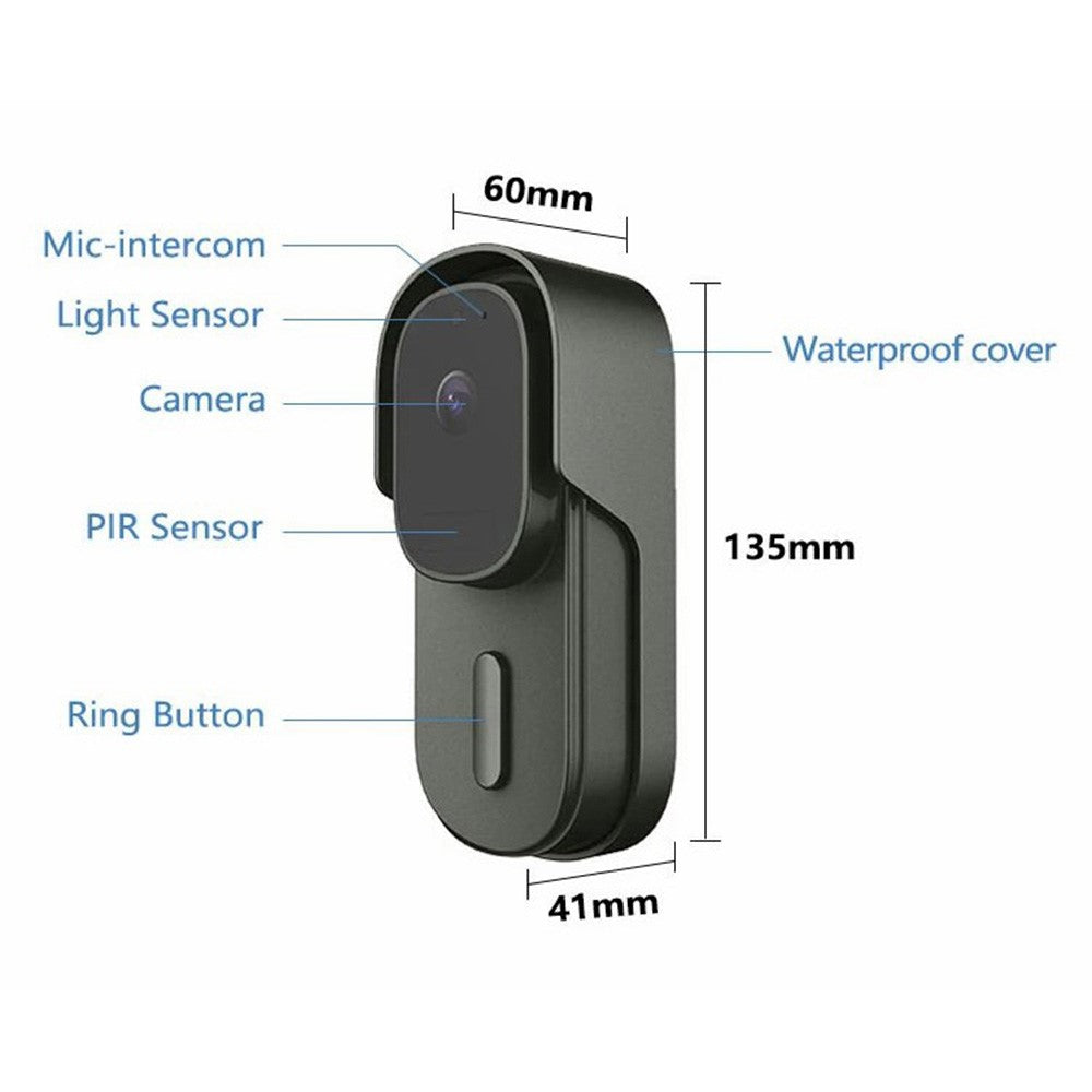 WF001 Tuya WiFi 1080P HD Smart Video Wireless Doorbell with Ding-Dong