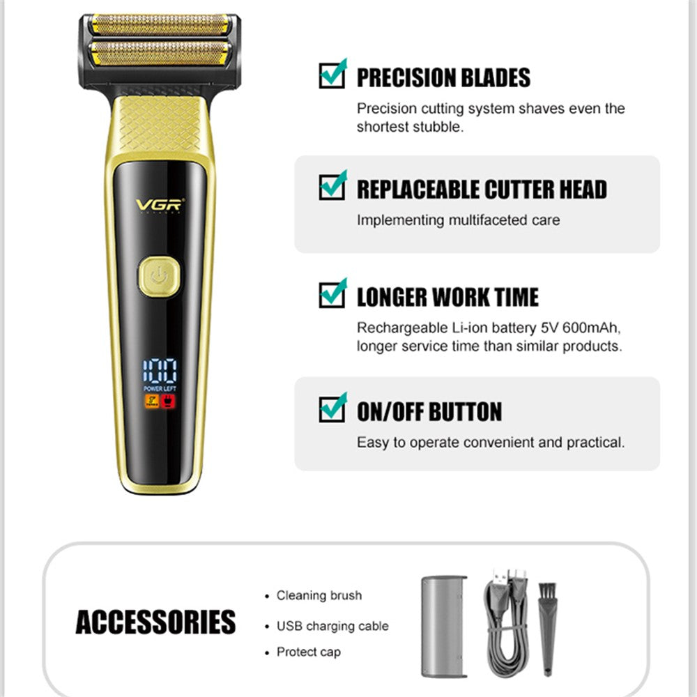 VGR V-366 Hair Clippers Razor Nose Hair Trimmer Set USB Rechargeable Blade Nose Cutting Beard Trimmer