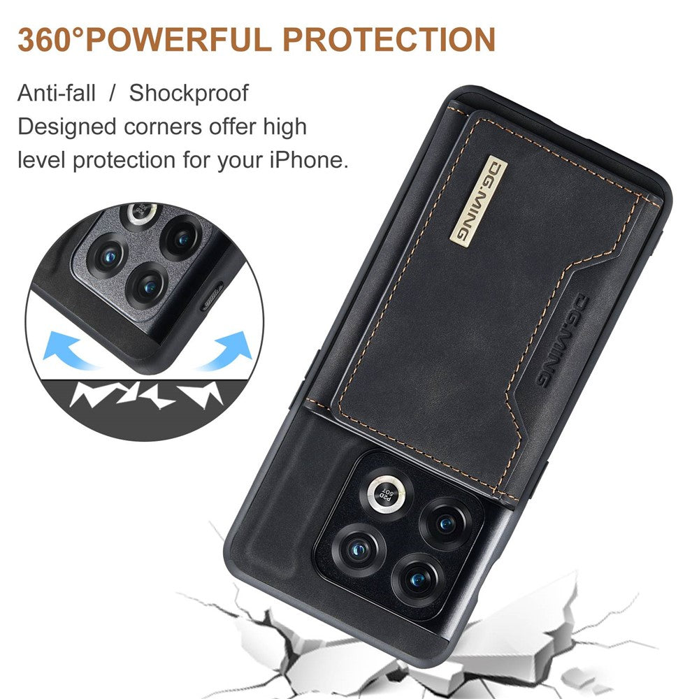 DG.MING M2 Series for OnePlus 10 Pro 5G Detachable 2-in-1 Wallet Kickstand Case Magnetic Absorption Phone Cover