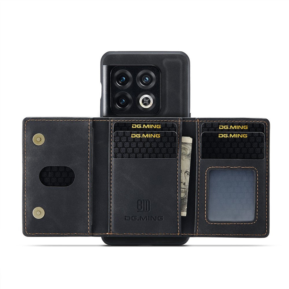 DG.MING M2 Series for OnePlus 10 Pro 5G Detachable 2-in-1 Wallet Kickstand Case Magnetic Absorption Phone Cover