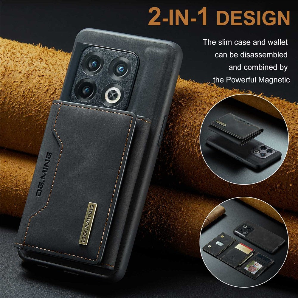 DG.MING M2 Series for OnePlus 10 Pro 5G Detachable 2-in-1 Wallet Kickstand Case Magnetic Absorption Phone Cover