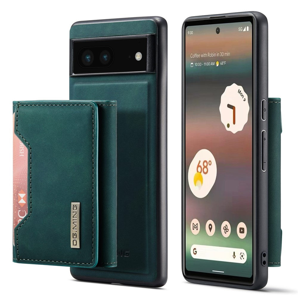 DG.MING M2 Series for Google Pixel 6a Detachable 2-in-1 Magnetic Wallet Phone Case Anti-scratch Kickstand Cover