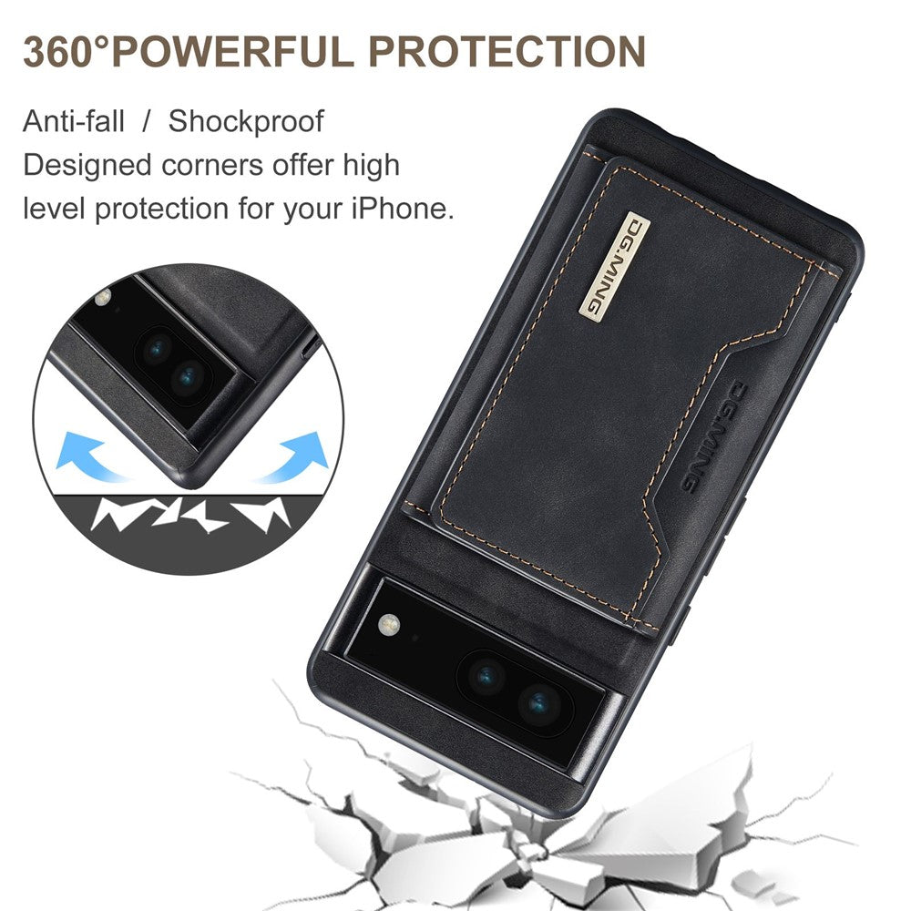 DG.MING M2 Series for Google Pixel 7 5G Magnetic Absorption Drop-proof Phone Case with Detachable Wallet/Kickstand