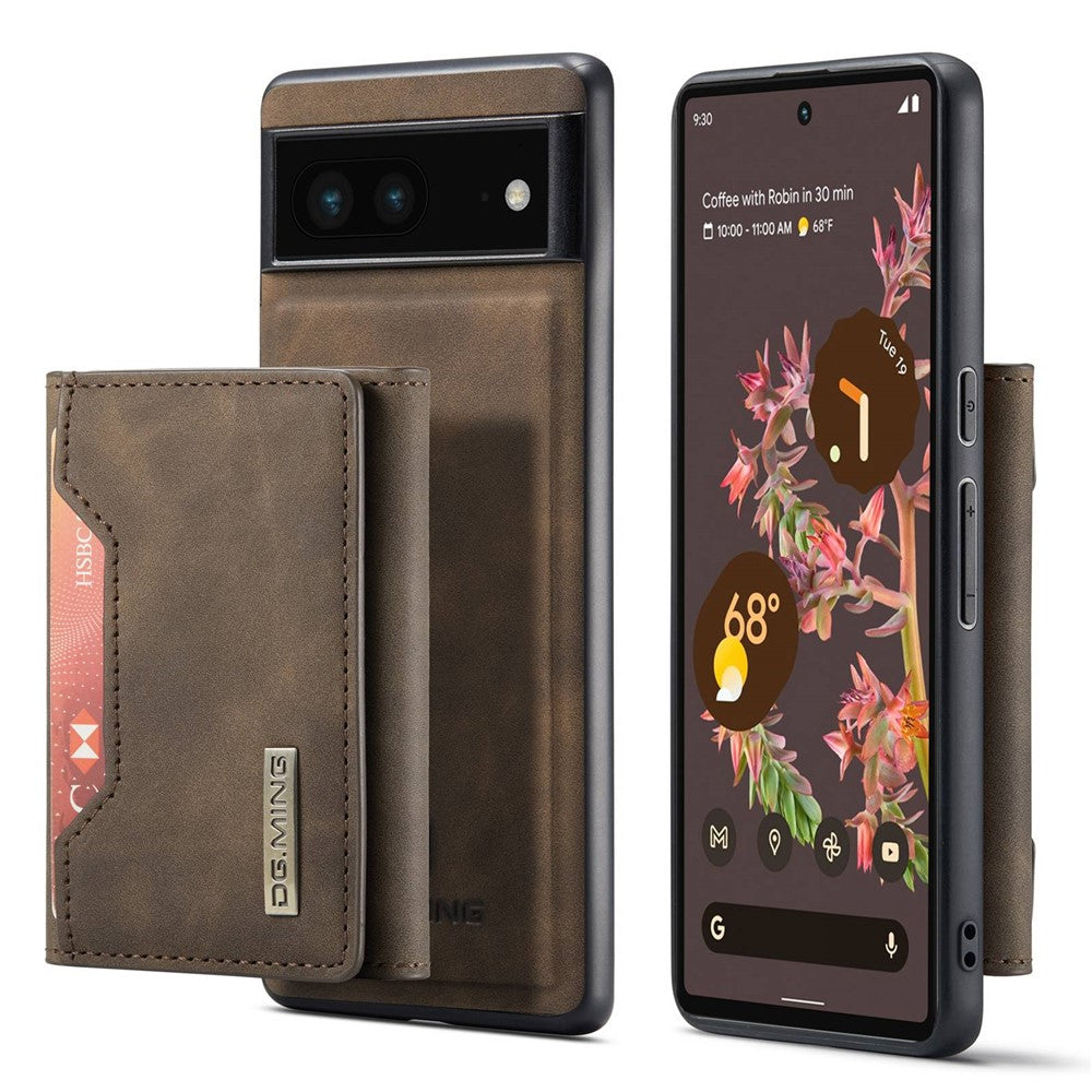 DG.MING M2 Series for Google Pixel 7 5G Magnetic Absorption Drop-proof Phone Case with Detachable Wallet/Kickstand