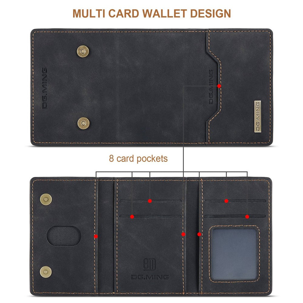 DG.MING M2 Series for iPhone 14 Pro Max 6.7 inch Magnetic Absorption Wear-resistant Protective Phone Case with Detachable Wallet / Kickstand