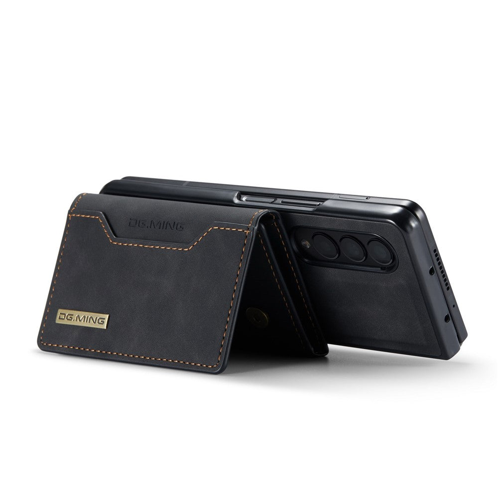 DG.MING M2 Series for Samsung Galaxy Z Fold4 5G Phone Case Magnetic Absorption Detachable Wallet Phone Case Kickstand Protective Cover