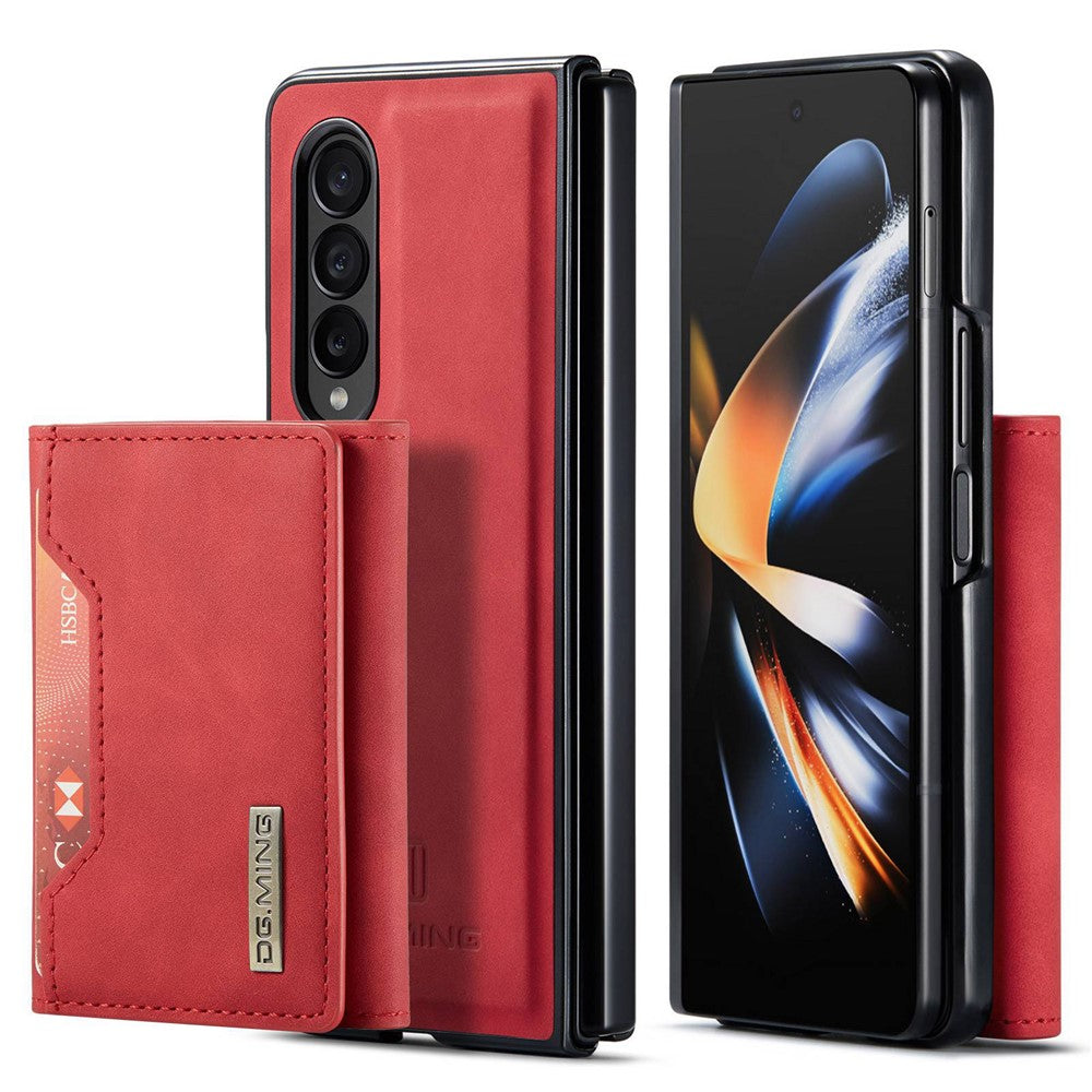 DG.MING M2 Series for Samsung Galaxy Z Fold4 5G Phone Case Magnetic Absorption Detachable Wallet Phone Case Kickstand Protective Cover