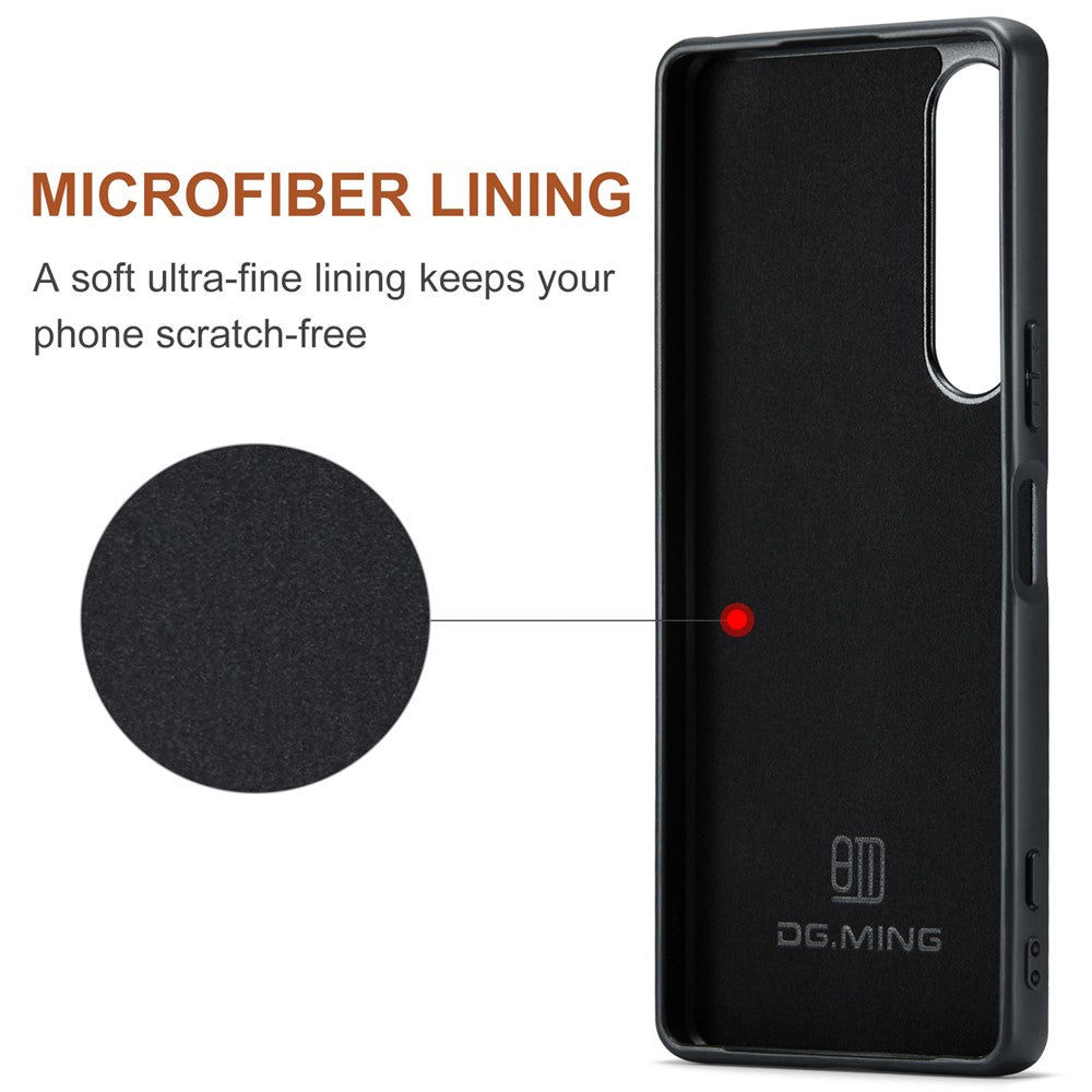 DG.MING M2 Series for Sony Xperia 1 VI Case PU+PC+TPU Phone Cover Detachable Wallet