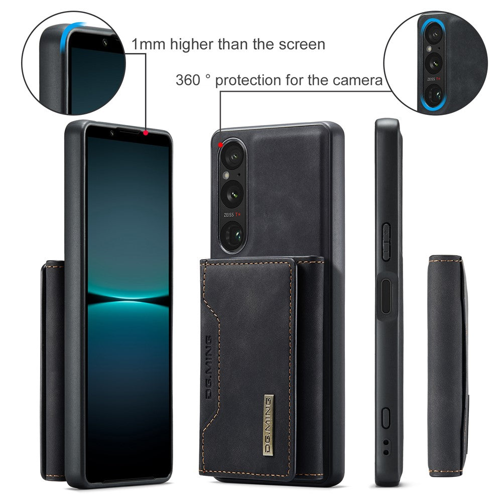 DG.MING M2 Series for Sony Xperia 1 VI Case PU+PC+TPU Phone Cover Detachable Wallet