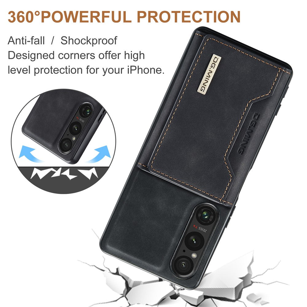 DG.MING M2 Series for Sony Xperia 1 VI Case PU+PC+TPU Phone Cover Detachable Wallet