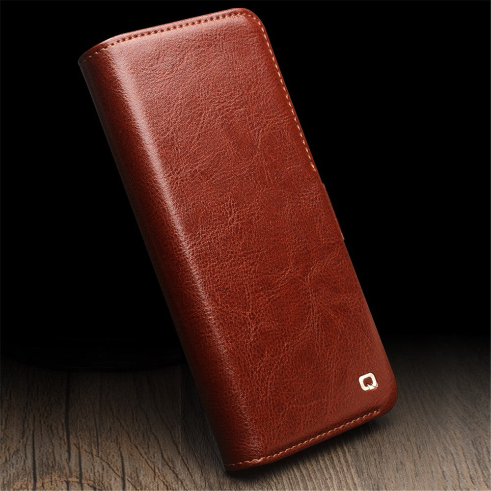 QIALINO For Huawei Pura 70 Pro / 70 Pro+ Stand Case Genuine Cow Leather Wallet Phone Cover