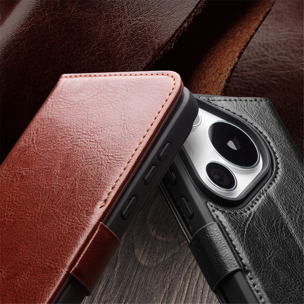QIALINO For Huawei Pura 70 Pro / 70 Pro+ Stand Case Genuine Cow Leather Wallet Phone Cover