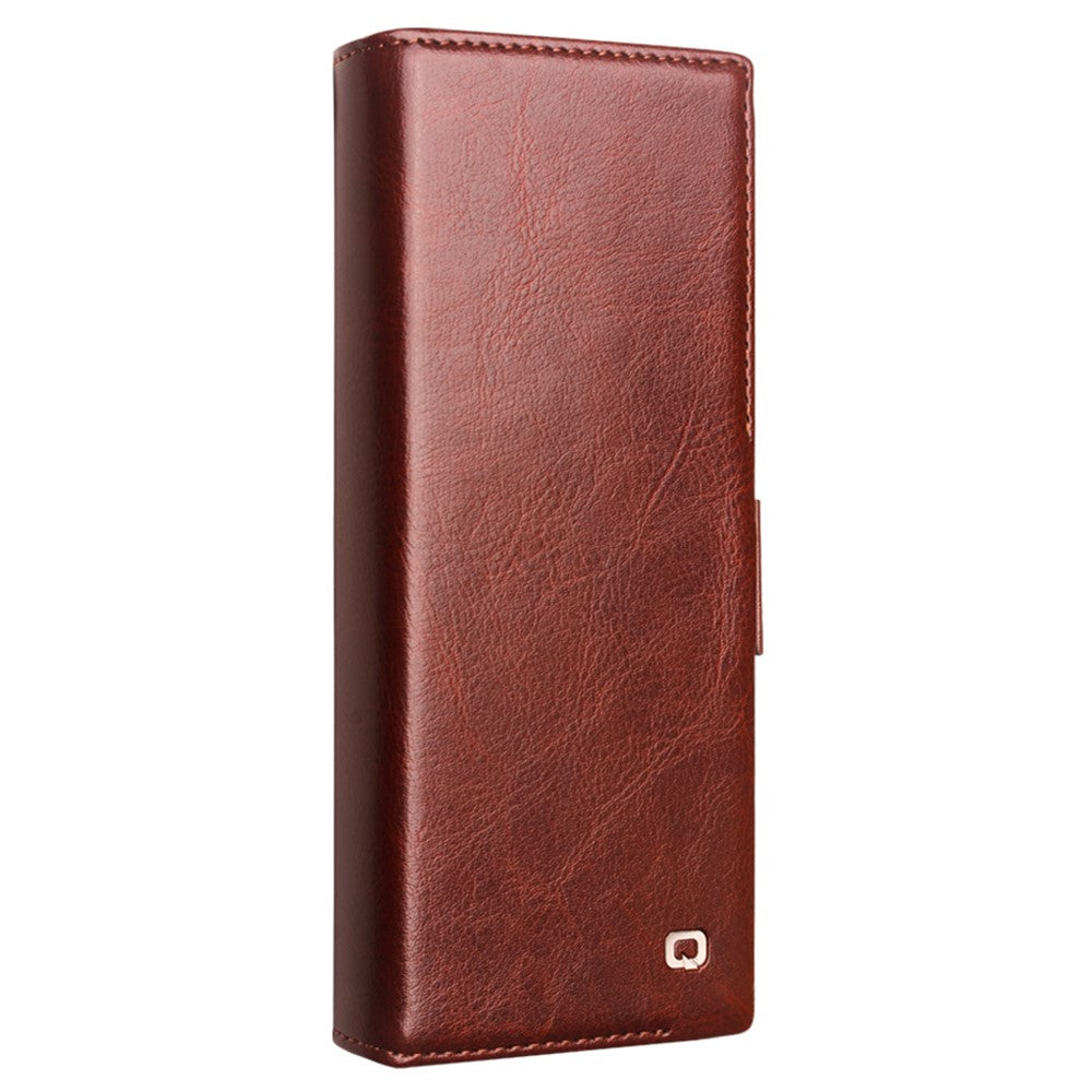 QIALINO For Samsung Galaxy Z Fold6 5G Case TPU+Genuine Cow Card Slot Leather Phone Cover