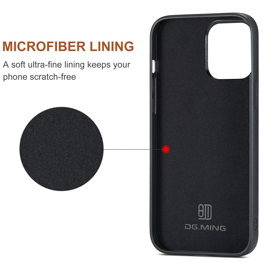 DG.MING M2 Series for iPhone 16 Pro Case PU+PC+TPU Phone Cover Detachable Wallet