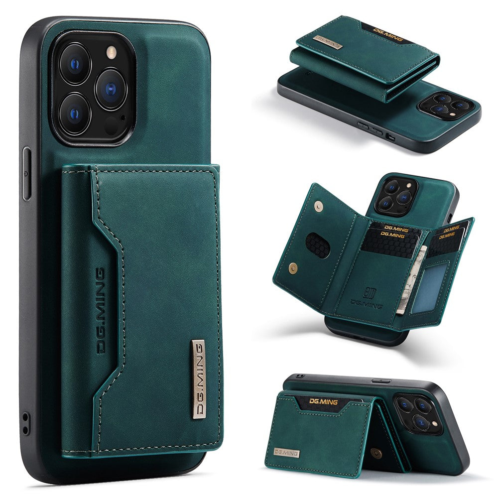 DG.MING M2 Series for iPhone 16 Pro Max Case PU+PC+TPU Phone Cover Detachable Wallet