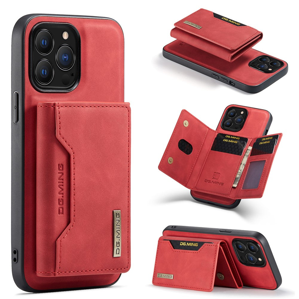 DG.MING M2 Series for iPhone 16 Pro Max Case PU+PC+TPU Phone Cover Detachable Wallet