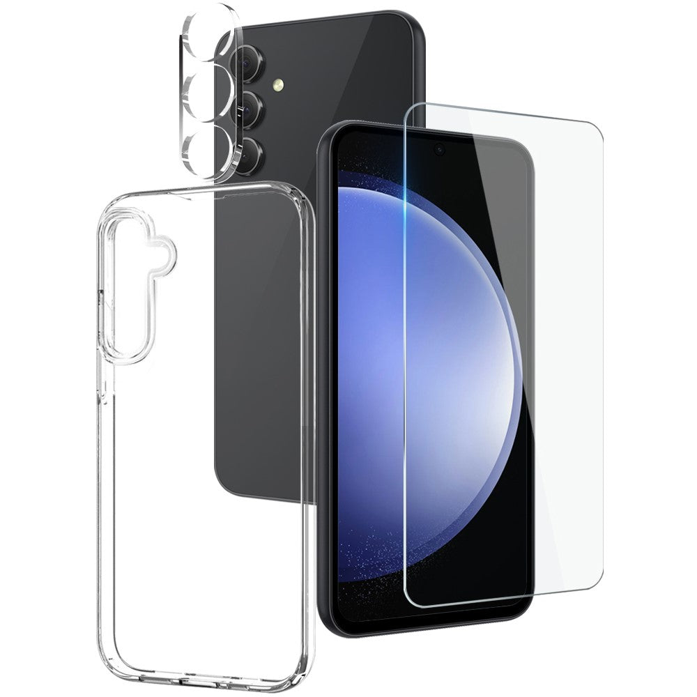 NORTHJO For Samsung Galaxy S23 FE TPU Phone Case Set with Front Screen Protector and Lens Film