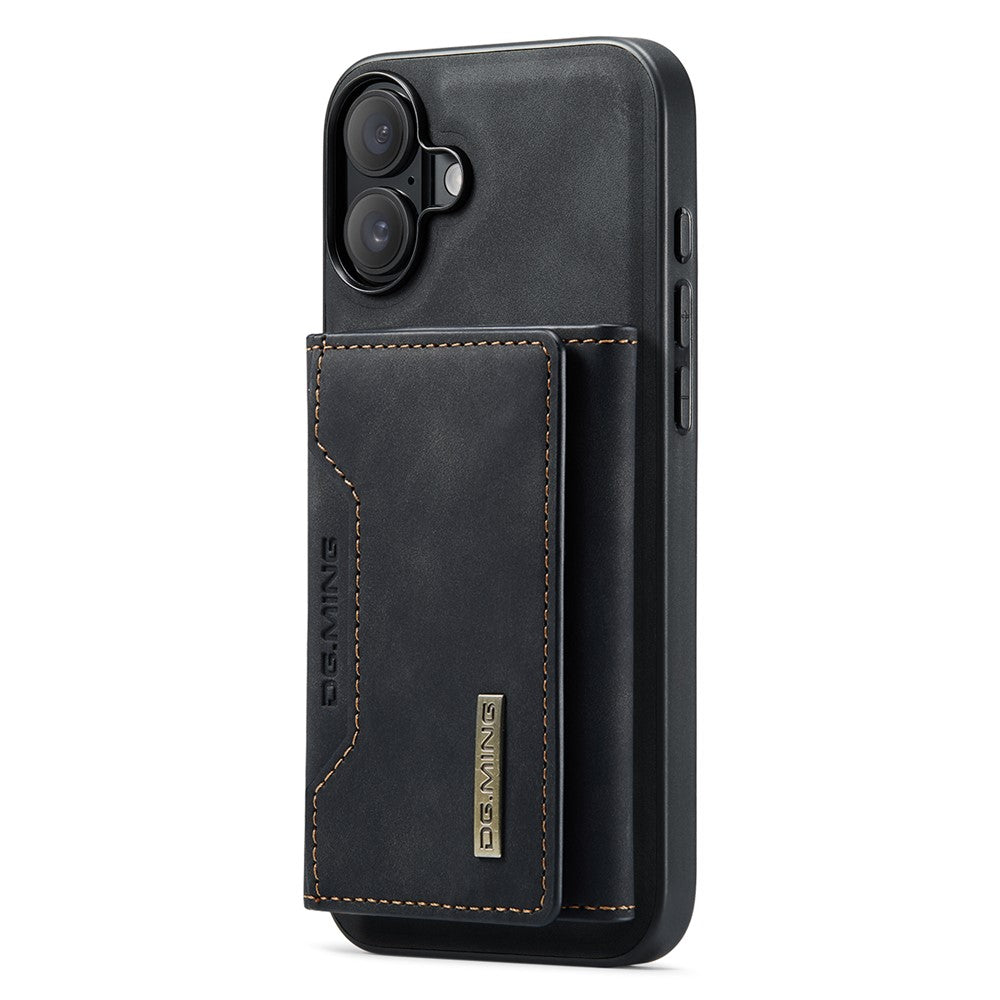DG.MING M2 Series for iPhone 16 Plus Case PU+PC+TPU Phone Cover Detachable Wallet