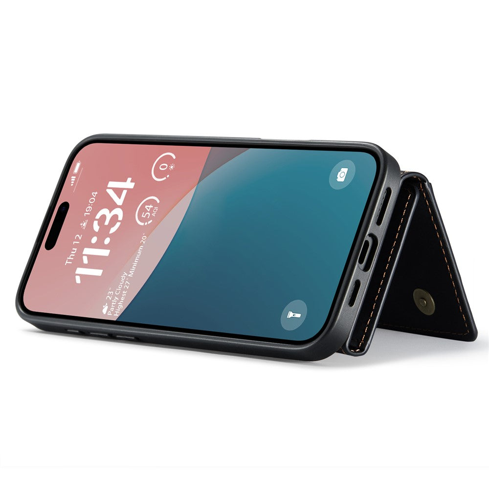 DG.MING M2 Series for iPhone 16 Plus Case PU+PC+TPU Phone Cover Detachable Wallet