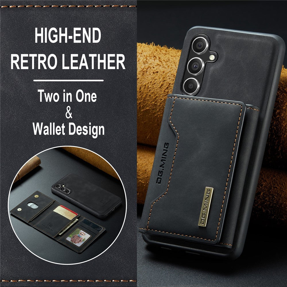 DG.MING M2 Series for Samsung Galaxy S24 FE Case PU+PC+TPU Phone Cover Detachable Wallet