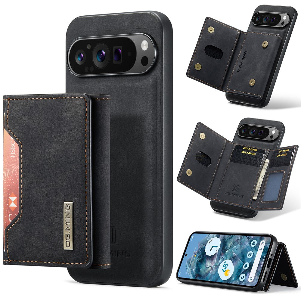 DG.MING M2 Series for Google Pixel 9 Pro XL Case PU+PC+TPU Phone Cover Detachable Wallet