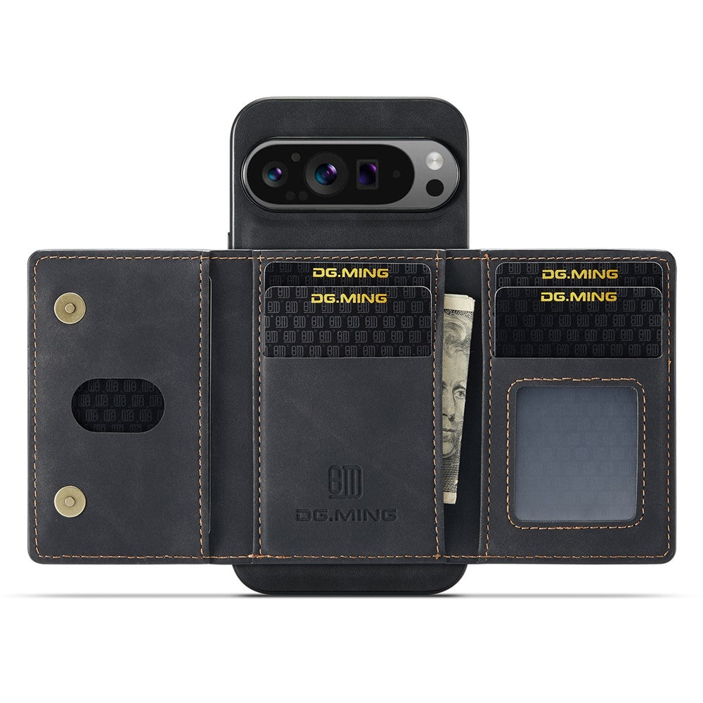 DG.MING M2 Series for Google Pixel 9 Pro XL Case PU+PC+TPU Phone Cover Detachable Wallet