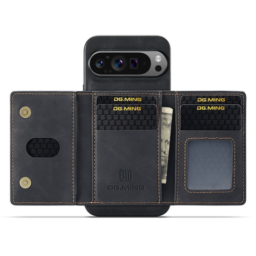 DG.MING M2 Series for Google Pixel 9 Pro XL Case PU+PC+TPU Phone Cover Detachable Wallet