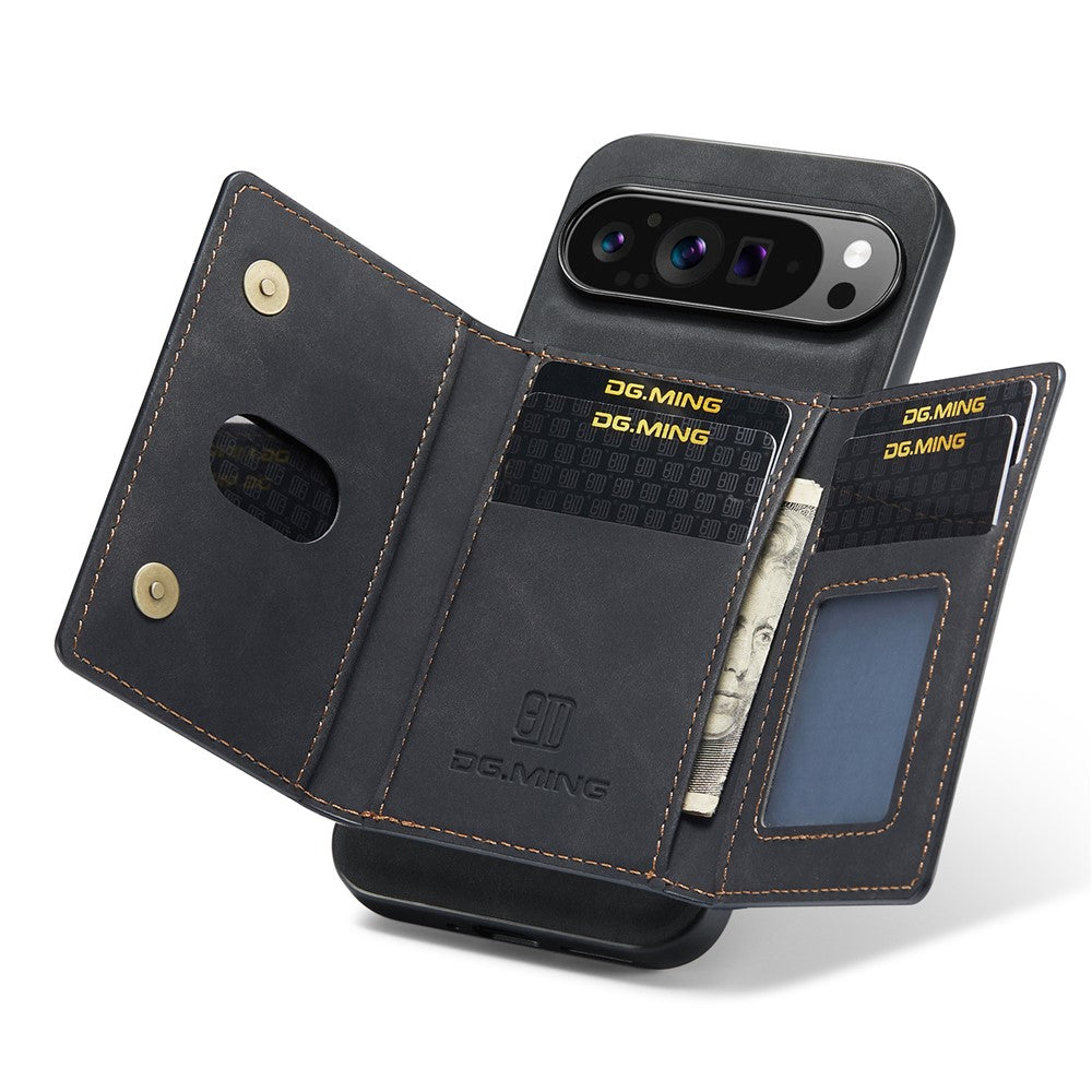 DG.MING M2 Series for Google Pixel 9 Pro XL Case PU+PC+TPU Phone Cover Detachable Wallet
