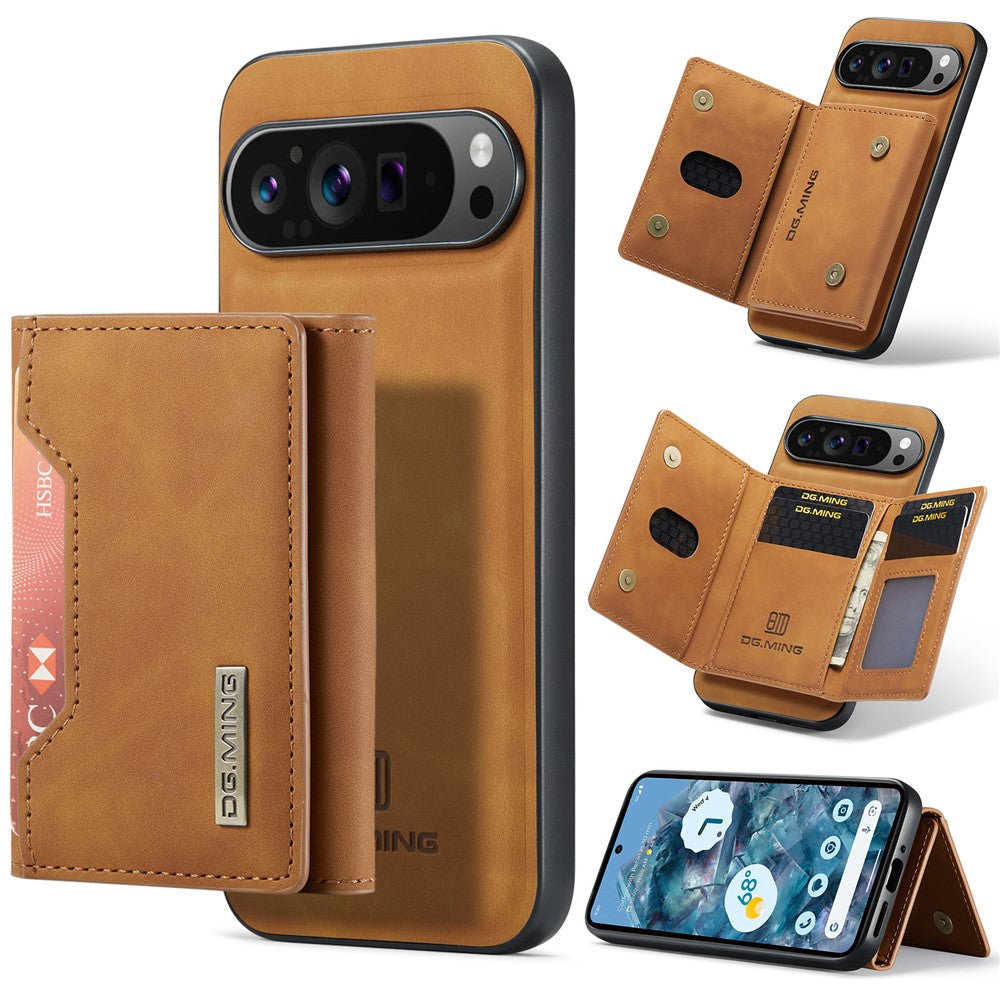 DG.MING M2 Series for Google Pixel 9 Pro XL Case PU+PC+TPU Phone Cover Detachable Wallet
