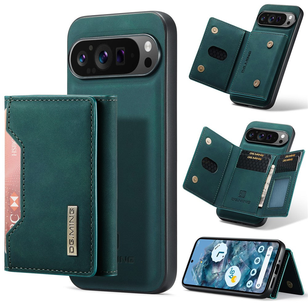 DG.MING M2 Series for Google Pixel 9 Pro XL Case PU+PC+TPU Phone Cover Detachable Wallet