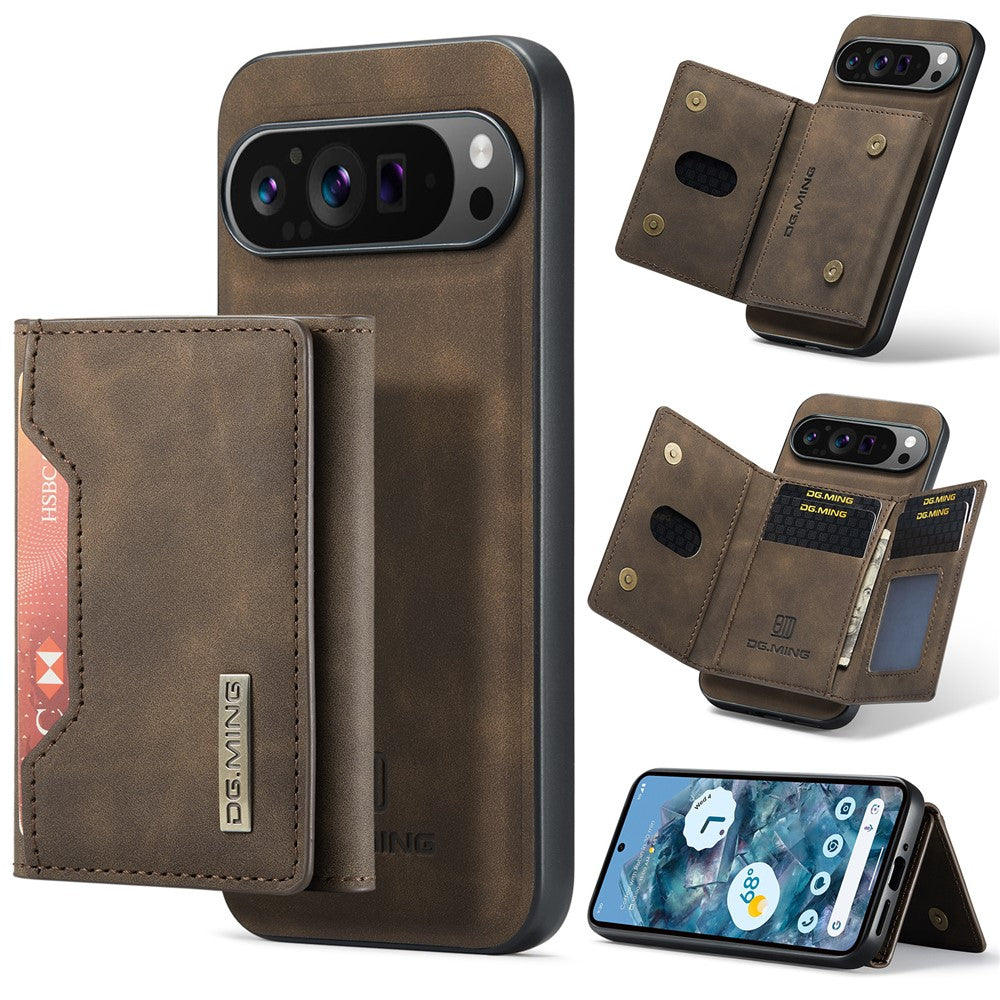 DG.MING M2 Series for Google Pixel 9 Pro XL Case PU+PC+TPU Phone Cover Detachable Wallet
