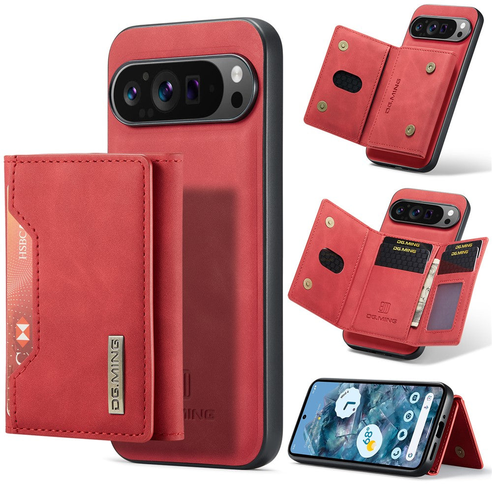 DG.MING M2 Series for Google Pixel 9 Pro XL Case PU+PC+TPU Phone Cover Detachable Wallet