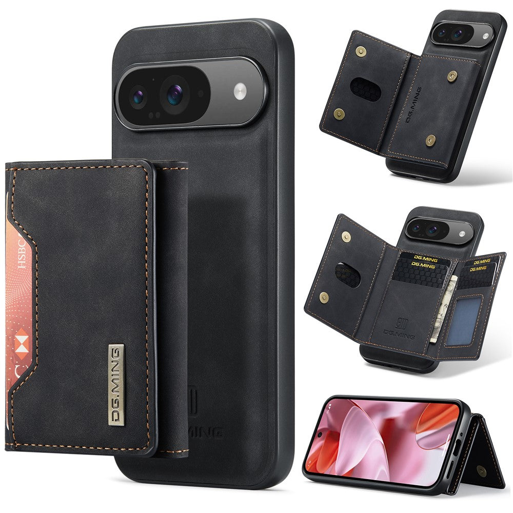 DG.MING M2 Series for Google Pixel 9 Pro / Pixel 9 Case PU+PC+TPU Phone Cover Detachable Wallet