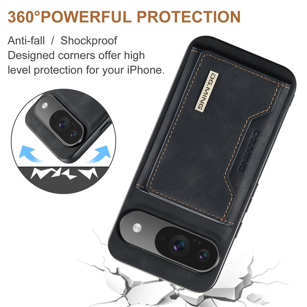 DG.MING M2 Series for Google Pixel 9 Pro / Pixel 9 Case PU+PC+TPU Phone Cover Detachable Wallet