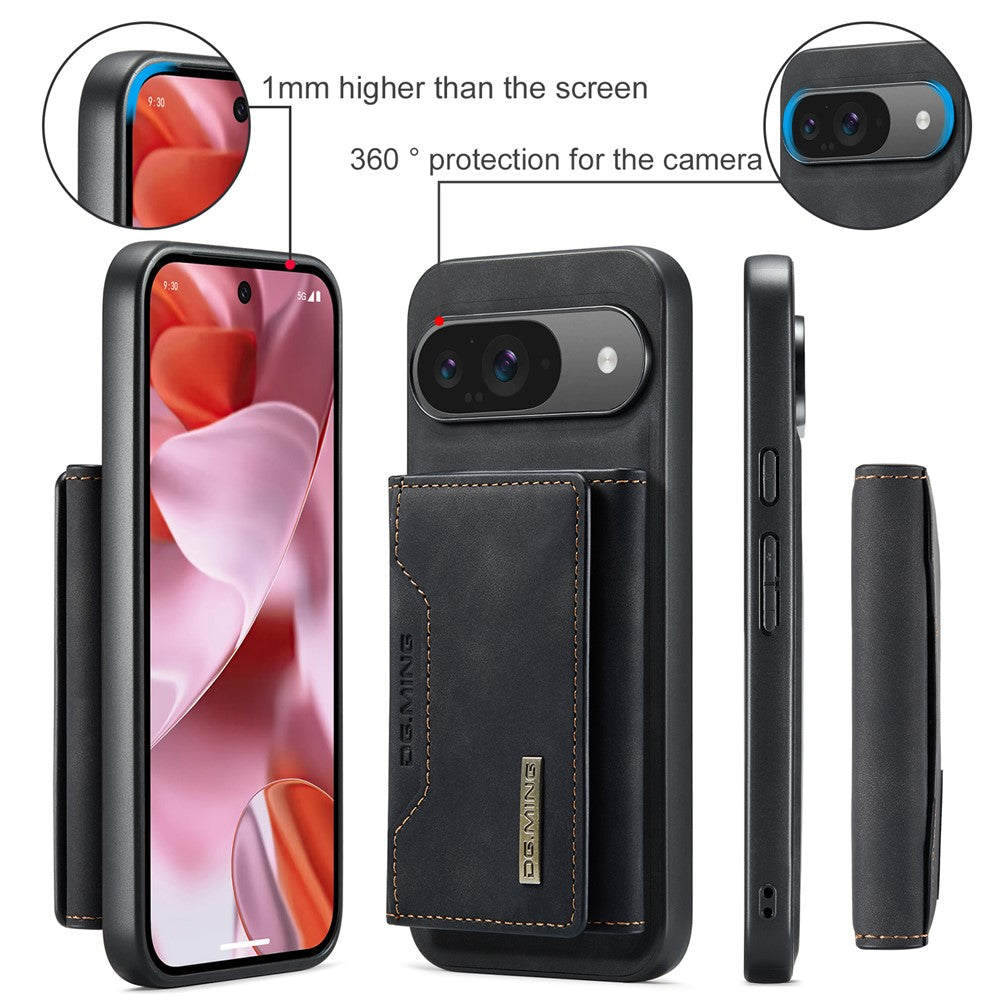 DG.MING M2 Series for Google Pixel 9 Pro / Pixel 9 Case PU+PC+TPU Phone Cover Detachable Wallet